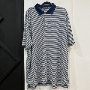 Peter Millar Shepherd’s Rock Summer Comfort Golf Polo Shirt Blue Striped 3XL